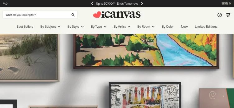 Screenshot iCanvas.com