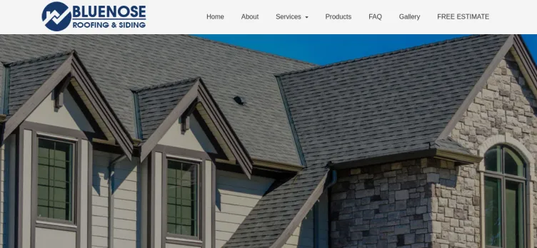 Screenshot Bluenose Roofing & Siding