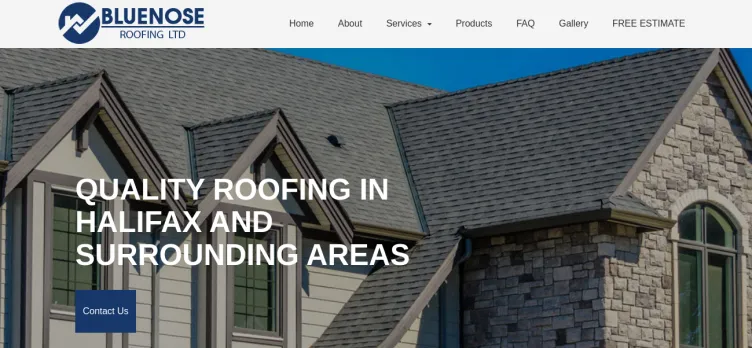 Screenshot Bluenose Roofing & Siding