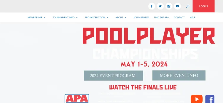 Screenshot American Poolplayers Association