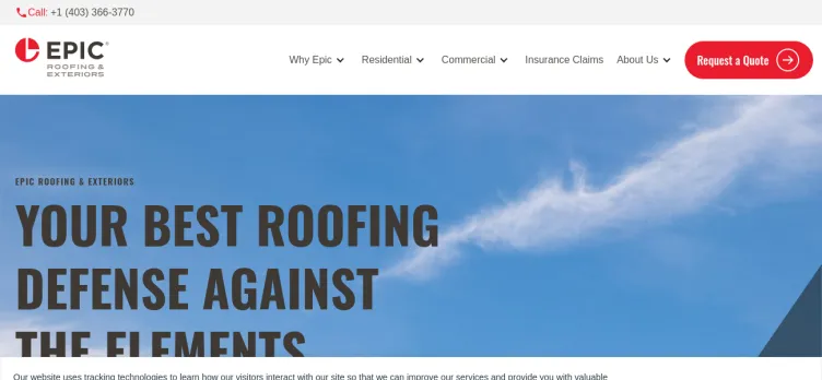 Screenshot Epic Roofing & Exteriors