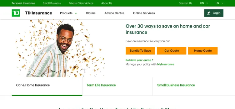 Screenshot TD Insurance