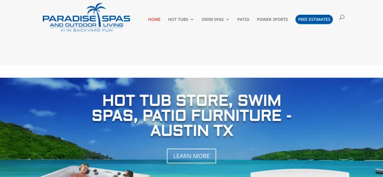 Screenshot Paradise Spas & Outdoor Living