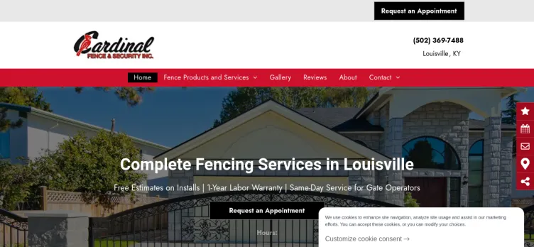 Screenshot Cardinal Fence & Security