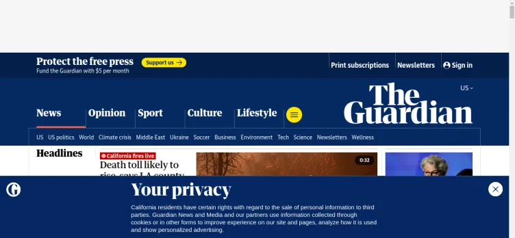 Screenshot The Guardian