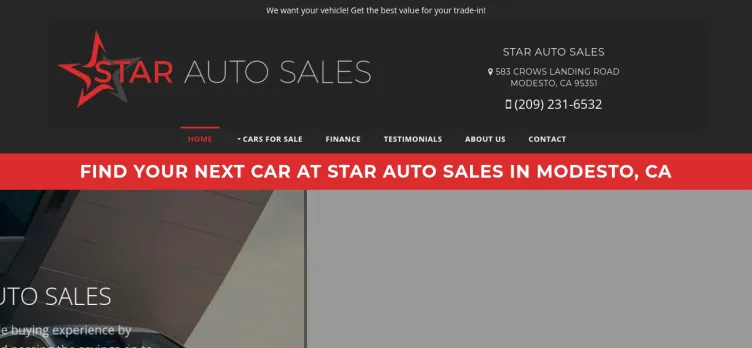 Screenshot Star Auto Sales of Modesto