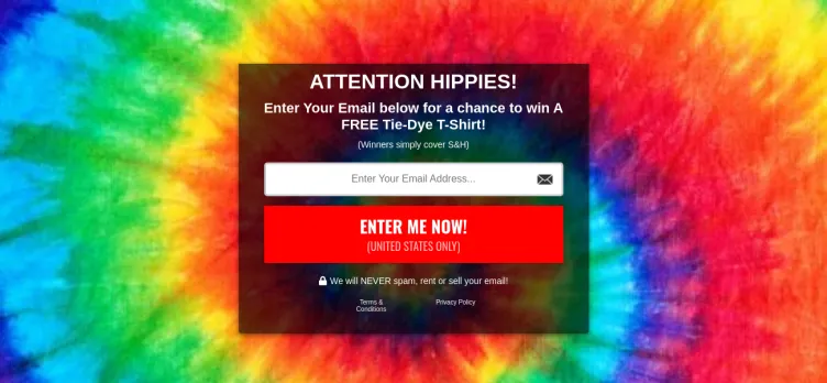 Screenshot The Hippie Giveaway