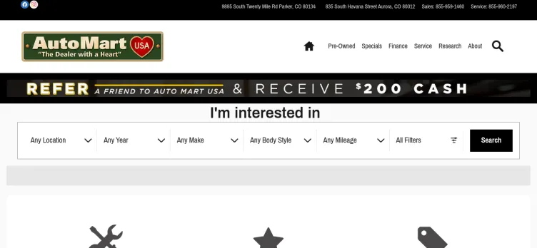 Screenshot Auto Mart USA