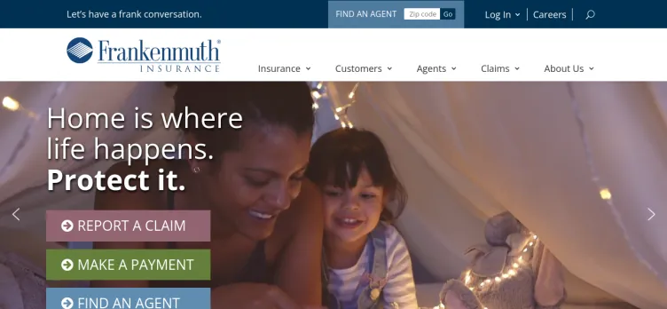 Screenshot Frankenmuth Insurance