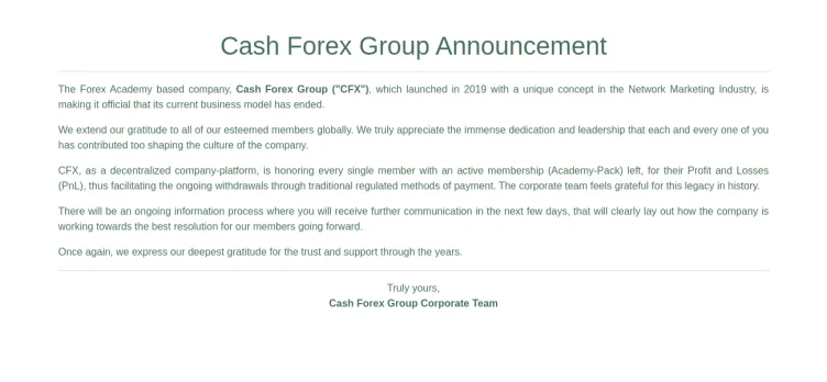 Screenshot Cash FX Group