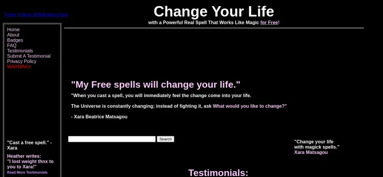 Screenshot Change Your Life Spells