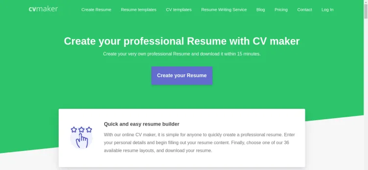 Screenshot Cvmaker