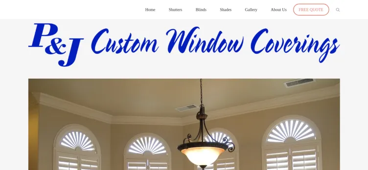 Screenshot P & J Custom Window Coverings