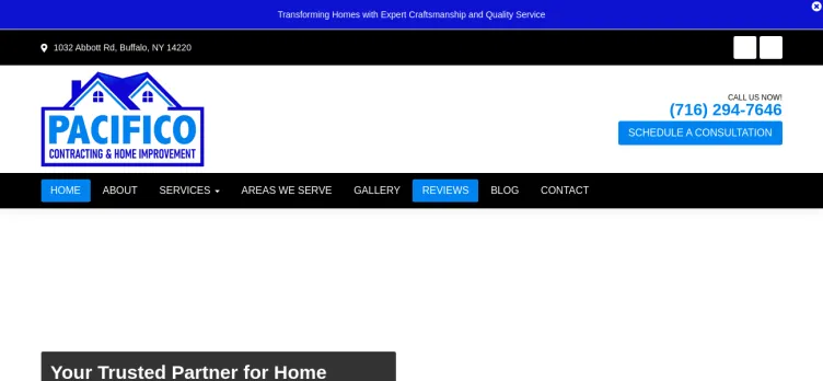 Screenshot Pacifico Contracting & Home Improvement