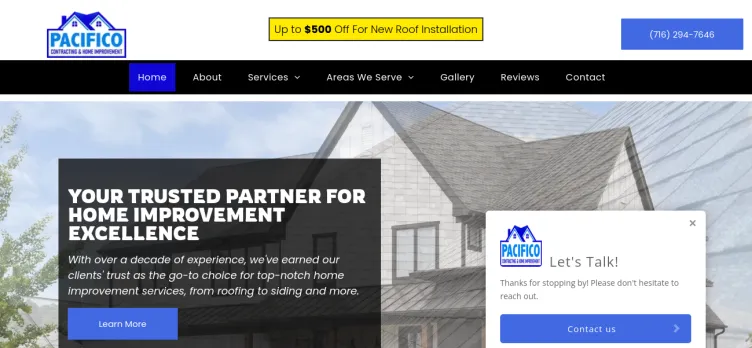 Screenshot Pacifico Contracting & Home Improvement