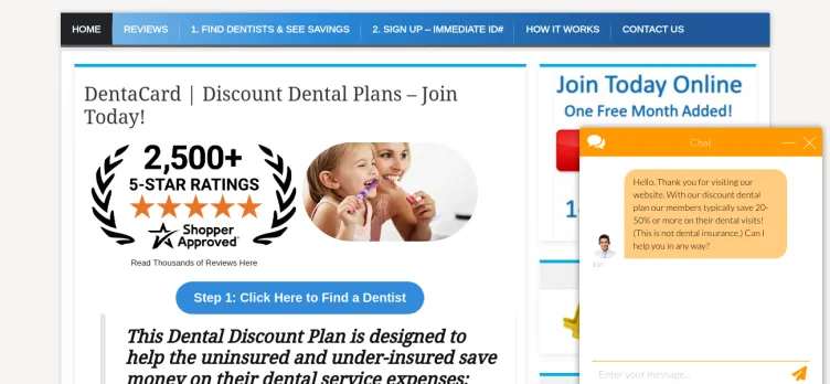 Screenshot DentaCard Discount Dental Plans