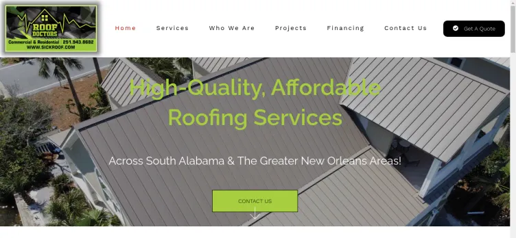 Screenshot Roof Doctors of Alabama