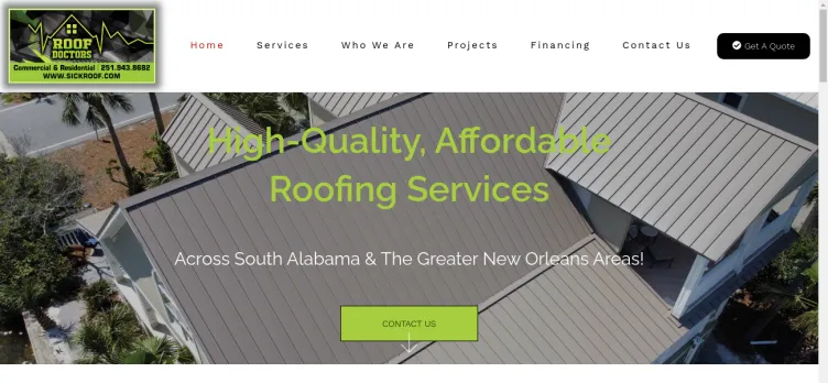 Screenshot Roof Doctors of Alabama