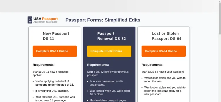 Screenshot USA Passport