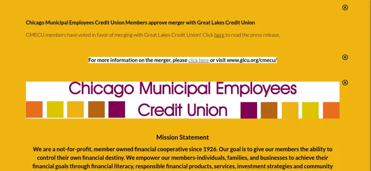 Screenshot Chicago Municipal Employees Credit Union