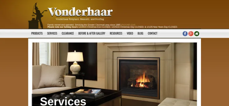 Screenshot Vonderhaar Fireplace, Stoves and Masonry