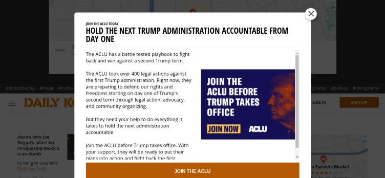 Screenshot Daily Kos