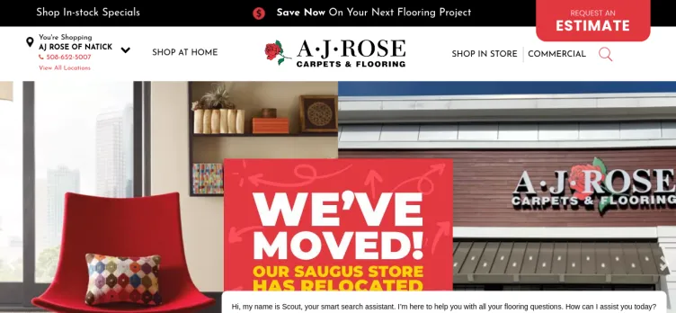 Screenshot A.J. Rose Carpets & Flooring