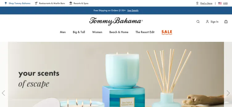 Screenshot Tommy Bahama