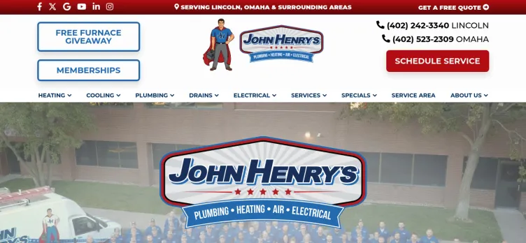 Screenshot John Henry's Plumbing, Heating and Air