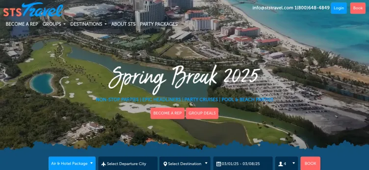 Screenshot Student Travel Services