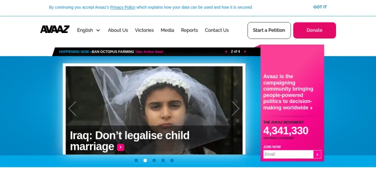 Screenshot Avaaz