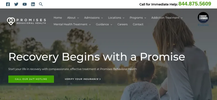 Screenshot Promises Behavioral Health
