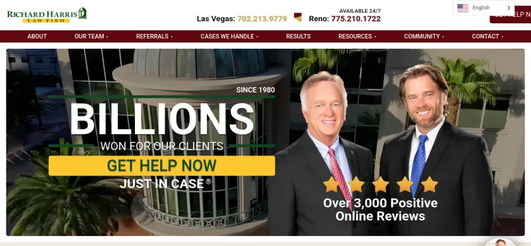 Screenshot Richard Harris Law Firm