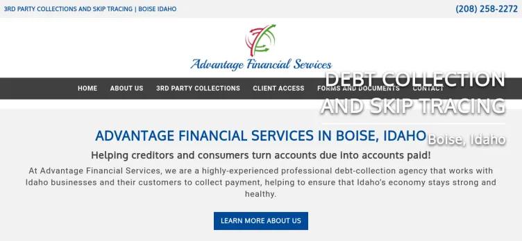 Screenshot Advantage Financial Services