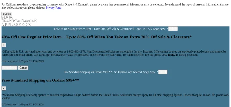 Screenshot Draper's & Damon's
