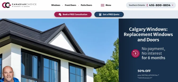 Screenshot Canadian Choice Windows & Doors