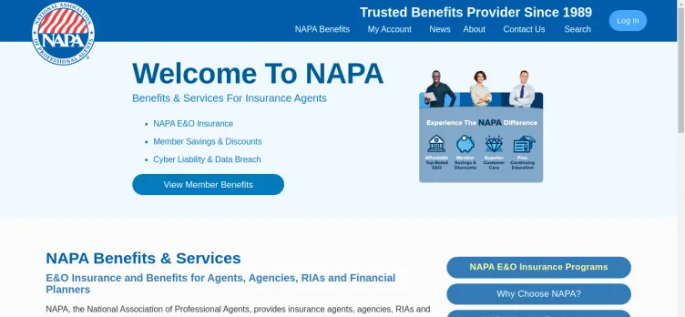 Screenshot National Association of Professional Agents