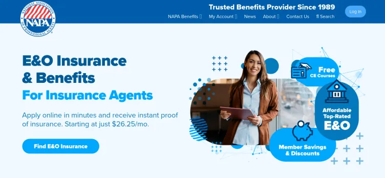 Screenshot National Association of Professional Agents