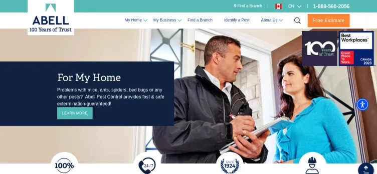 Screenshot Abell Pest Control