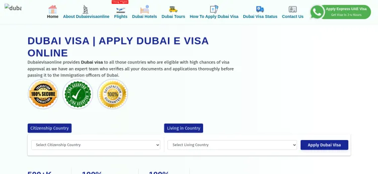 Screenshot Dubai Visa