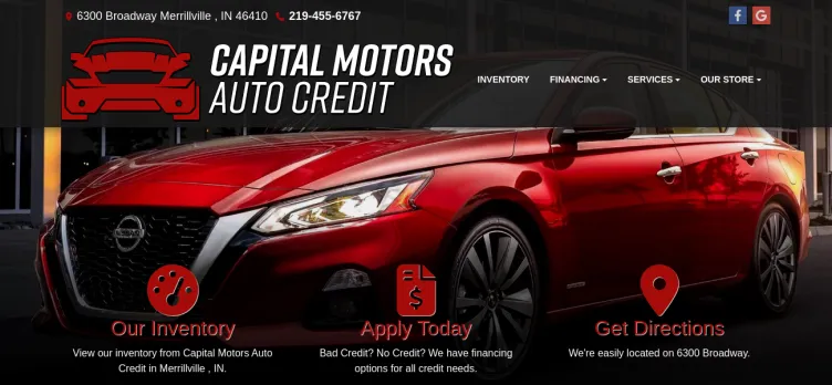 Screenshot Capital Motors Auto Credit