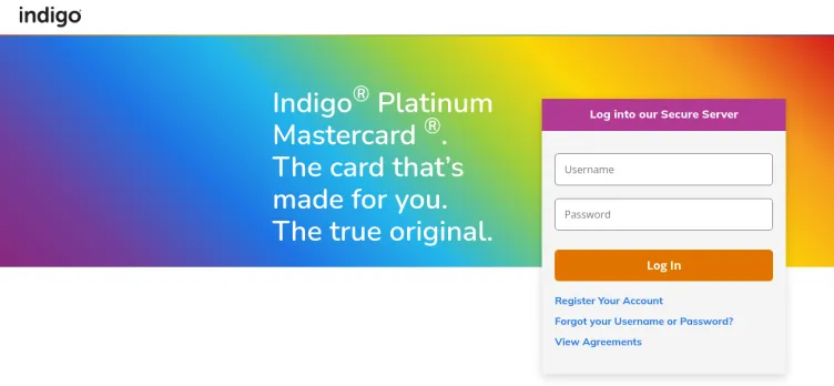 Screenshot Indigo Platinum MasterCard