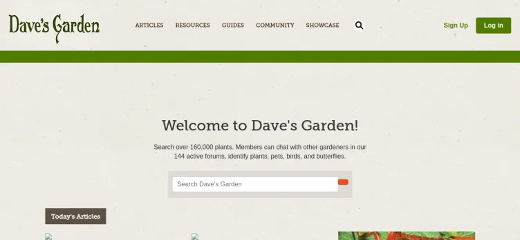 Screenshot Dave's Garden