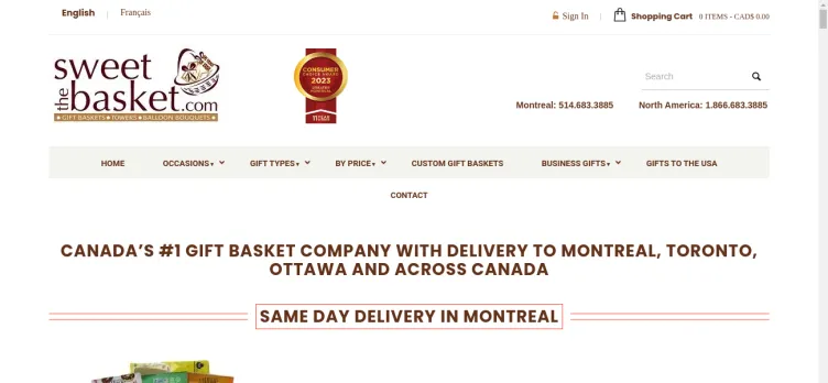 Screenshot The Sweet Basket Company