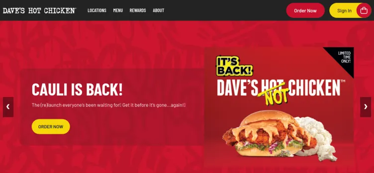 Screenshot Daves Hot Chicken