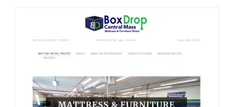 Screenshot Box Drop Mattress & Sofa Outlet of Central Mass