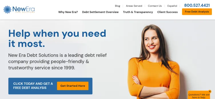 Screenshot New Era Debt Solutions