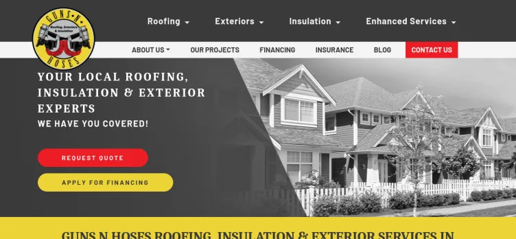 Screenshot Guns N Hoses Roofing, Exteriors & Insulation