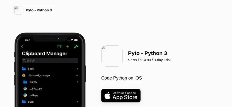 Screenshot Pyto - Python 3