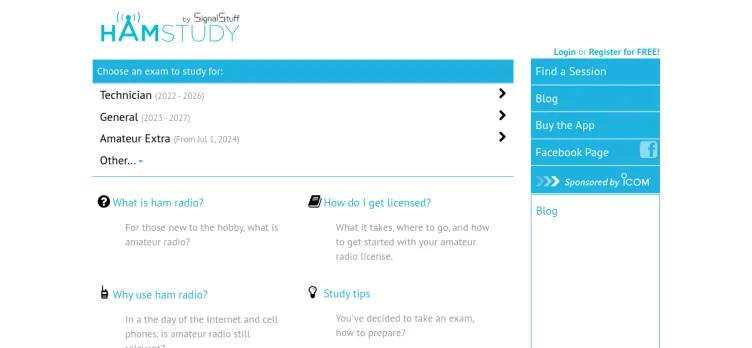 Screenshot HamStudy.org